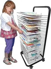 Paint Drying Rack Art Drying Rack 25 Shelves Metal Art Work Storage Display Mobile Rack Art Drying Rack with Wheels Ideal for Use at Home or in The Classroom
