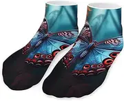 [QMNVBDS] Butterfly Socks Ankle Length Socks Casual Short Socks for Women Men Low Cut Sports Socks Running Socks No Show Socks Ankle Socks Athletic Socks Workout Socks, Style, One Size, Style, One size