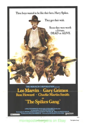 THE SPIKES GANG MOVIE POSTER Folded 27x41 LEE MARVIN RON HOWARD GARY GRIMES 1974