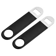 Bottle Opener, 2pcs 7" Stainless Steel Flat Beer Bottle Opener for Party (Black)