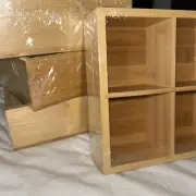 4 Section Home Storage Organizers Wood Boxes 4 Total 6.8 X 6.8 X 2.5