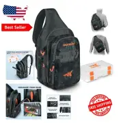 Versatile Fishing Sling Backpack with Integrated Rod Holder and Tackle Storage