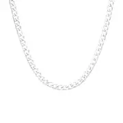 Silver 60cm Solid Bevelled Curb Chain