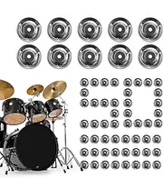 Drum Ring Drum Cymbal Companion,Percussion Drum Cymbal Ring | Ching Ring 50pcs Stainless Steel Tambourine Ring,Drum Accessories with Jingle Effect, a