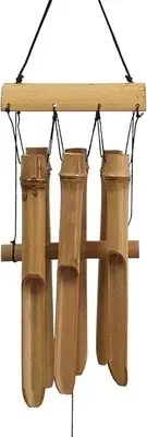 Bamboo Wind Chime Outdoor, 6 Small Bamboo Bell Tubes for Outdoor or Indoor Home
