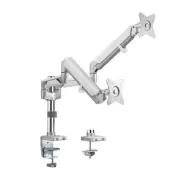 Brateck Dual Monitors Pole-Mounted Epic Gas Spring Aluminum Monitor Arm Fit Most