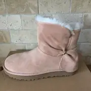 UGG Classic Mini Twist Bow Arroyo Suede Fur Ankle Boots Booties Size US 7 Women