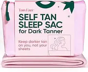 Tan Fan Self Tan Sleep Sac for Dark Tanner (Pink) - Keep Sheets Clean from Dark Tan Stains w Thicker Bottom Underlay For Extra Protection - 100% Cool Silky Poly - Lightweight Top - Roomy Foot Openings