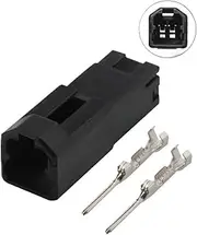 BIZOCA 1/5/10/20/50Sets 2 Pin 174057-2/174056-2 Auto Speaker Plug Tweeter Plugs Electric Harness Male Female Connector for(2p Male,50 Sets_2P)