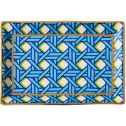 Jonathan Adler Basketweave Rectangle Tray in Blue /Green /Gold at Nordstrom