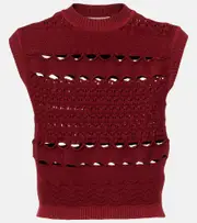 [Elie Saab] Elie Saab Cut-out knitted top AU 14 red