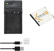 2100mAh NP-BN1 NP BN1 Battery + USB-C Led C-Port Charger for Sony DSC-TX20 DSC-TX30 DSC-TX55 DSC-TX66 DSC-TX100V DSC-TX200V DSC-W310 DSC-TX10