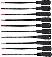 DOITOOL 5.5x2.1mm Female Power Connectors 12v Dc Power Jack Set 10 Pcs Black for Systems Projects
