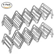 Stainless Steel Taco Stand With Non-slip Rubber Particles 4-5 Grids 4 Packs