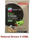 Natural Brown 20 ml Expert Easy 5 Minute Shampoo Based Hair Colour 5 pcs