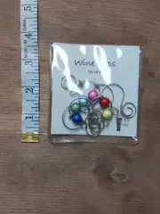 Set Of (6) Wine Glass Charms Beaded Wine Accessory Clips On To Wine Glasses