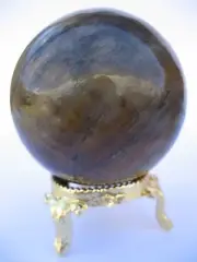 Yellow Tiger Eye 5.5cm 173g Crystal Ball Orb Sphere with Gold Stand (TEY002)