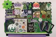 Alien Custom Chipboard Mini Book Album Kit Scrapbook Space Universe Aliens UFO
