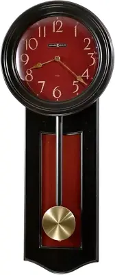 Alexi Antique Wall Clock – Vintage Black & Red Pendulum Design with Brass Accent