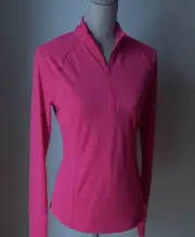 NWT Tommy Bahama UPF 50 Golf Tennis Beach Shirt 1/4 Zip Fuchsia Pink Women's M