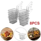 8pcs/set Kitchen Mini Chip Baskets Fryer Serving Food Presentation Basket Kit