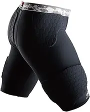 [McDavid] Compression Padded Shorts with HEX, Hip, Tailbone, Thigh Pads - Girdle Tights for Football, Hockey, Basketball-Unisex
