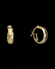 18K Italian Gold Fancy Hoops