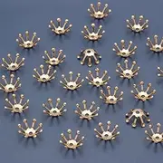 [XolngYYeng] Flower Bead Cap, 150 PCS Flower Bead Caps Toppers for Jewelry Findings,7 Loop Filigree Prong Spacer Beads for Earrings Bracelets Necklaces Jewelry DIY Craft