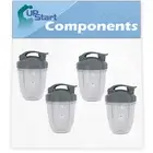 4 Pack Replacement 18oz Cup with Flip Top To-go Lid for NutriBullet Pro Blender