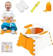 Emapoy Portable Potty Training Seat, Portable Potty, Suitable for Around 3 Years Old Portable Potty for Toddler Travel, Stroller Mobile Folding Toilet, Outdoor Potty Seat