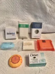 Lot of (8) Hotel Mini Soap Bars Dove hotel Firenze limerick Rome italy Ireland