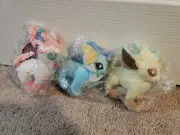 6" Leafeon, Sylveon, And Vaporeon Plush - Unbranded