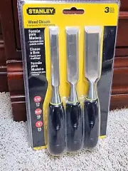 STANLEY Wood Chisel 3 Piece Set - 1/2", 3/4", 1" New in Package NOS 2003
