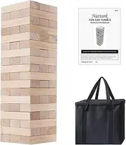 Giant Tumbling Timbers with Carrying Case - Timber Tower Wood Block Stacking Game - Made with Premium Pine Wood