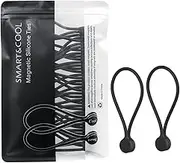 SMART&COOL Reusable Silicone Magnetic Cable Ties for Bundling and Organizing, Holding Stuff, Book Markers, Fridge Magnets, or Just for Fun, Assorted Color, 7.16'' (20-Pack, Black)
