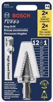 Bosch Step Drill Bit SDC2 #4 3/16” To 7/8” Turbo High Speed Switzerland