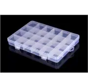 24 Grids Compartments Jewellery Bead Earrings Rings Storage Box Case Organise