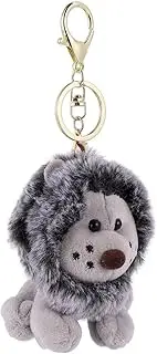 [CALLARON] Lion Key Chain Animal Keychain Plush Key Ring Bag Pendant Dolls (Grey)