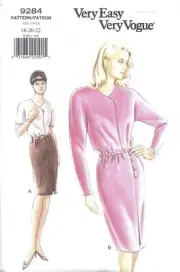 Women's Vogue Wrap Style Dress Sewing Pattern UNCUT 18 20 22 Unique Career