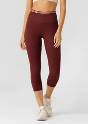[Lorna Jane] Second Nature 7/8 Leggings in Red, Size - 2XL 2XL Plum Red