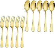 CATIEBYE Modern Stainless Steel Cutlery Set 10pcs Knife Fork Spoon Silverware Dinnerware for Daily Use