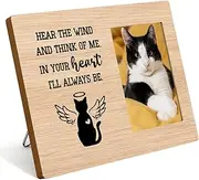 Pet Memorial Gifts for Cats, Cat Memorial Gifts for Loss Of Cat, Pet Loss Sympathy Gift Picture Frame, Pet Loss Gifts, Pet Remembrance Gift Cat Memorial Photo Frame for Desk Shelf Table Top Decor