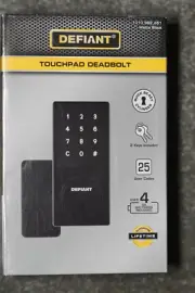 New in Box! Defiant Touchpad Deadbolt Lock - Matte Black
