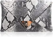 [Aisi] Mily Women's Clutch Bag Messenger Shoulder Handbag Tote Bag Purse-Snakeskin clutch Envelope Beige Size: One Size