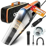 QYHY Car Vacuum, Portable Car Vacuum Cleaner High Power 8000PA/100W/DC12V, 16.4Ft Corded Handheld car Vacuum with LED Light, Deep Detailing Cleaning Kit of Car Interior with Wet or Dry for Men/Women