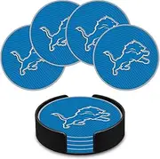 Rico Industries NFL Football Detroit Lions Classic Favorites: PVC Coaster Set (4-Pack)