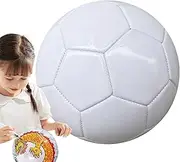 Soccer Ball - Painted Football | White Football Soccer Size 3/4/5 | EVA Foam Make Your Own Soccer Ball | Autograph Football Soccer Pure White Soccer for Trophy Birthday Graduation White Soccer Ball