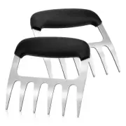 Meat Shredder Claws 2 PCS Stainless Steel Meat Claws Metal Pulled Pork with H...