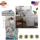 Luxurious Lush Sateen 100% Cotton Sheet Set - Full Size, Light Grey Elegance