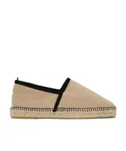 Camel linen braided shoes 42 Nude
